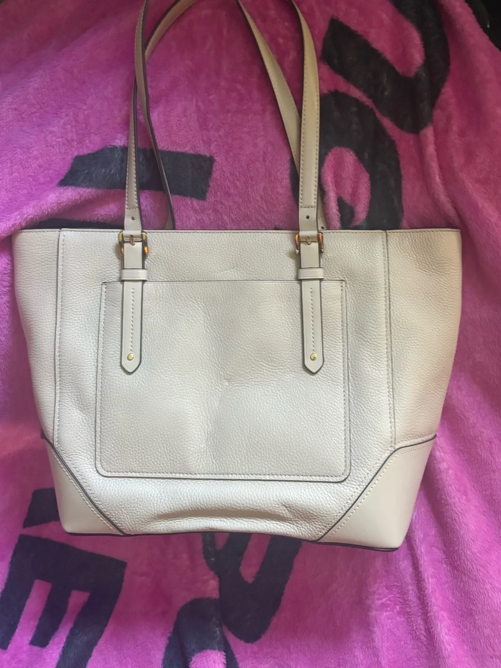 Michael Kors Taupe Tote with Gold Hardware - Picture 2 of 2